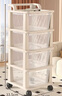 霓峰小推車(chē)置物架落地多層零食收納家用客廳架嬰兒用品寶寶玩具儲物架 奶油白4層【店長(cháng)推薦】透明抽屜 曬單實(shí)拍圖