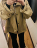 ELLE卡其色立領(lǐng)廓形短外套女2025秋季新款高級感時(shí)髦休閑獨特上衣 卡其 S 曬單實(shí)拍圖