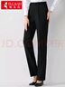 啄木鳥(niǎo)（TUCANO）休閑褲女通勤上班職業(yè)正裝修身直筒顯高顯瘦西裝女褲子 黑色 2XL 曬單實(shí)拍圖