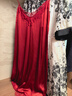 金三塔真絲睡衣女睡裙桑蠶絲蕾絲性感V領(lǐng)吊帶裙子禮物 [鴻運]焦糖紅 2XL 曬單實(shí)拍圖