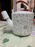 集雅斯（JYS）陶瓷茶壺水壺家用涼水壺冷水壺泡茶壺大茶壺瓷器水壺耐高溫大容量 雙銅中號白底金花(2.8L左右) 曬單實(shí)拍圖