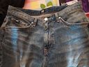 Lee25秋冬新品舒適直筒經(jīng)典五袋款設計中藍色男牛仔褲 曬單實(shí)拍圖
