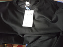 真維斯純棉長(cháng)袖T恤男裝秋冬打底衫重磅簡(jiǎn)約圓領(lǐng)純色潮寬松上衣潮流T恤JR 黑2010 5XL 曬單實(shí)拍圖