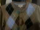 ELAND毛針織衫女時(shí)尚菱格毛衣2025秋季新款EECKF49M08 卡其色 160 曬單實(shí)拍圖