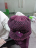 察今新款中老年人冬天女款帽子老太太媽媽保暖加絨羊毛呢盆帽洋氣百搭 毛毛花大檐-紫色【單帽】 曬單實(shí)拍圖