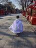 安妮優(yōu)兒（Anneyol）漢服女童秋冬古風(fēng)斗篷中國風(fēng)唐裝兒童古裝披風(fēng)冬季 紫色披風(fēng) 140 曬單實(shí)拍圖