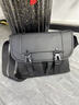 駱騏亞（cmlziua）斜挎包男牛津布休閑單肩包日系工裝郵差大容量背包新款男士文件包 黑色 31*12*26cm 曬單實(shí)拍圖