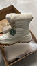 駱駝（CAMEL）加絨女鞋厚底增高秋冬休閑雪地靴 K25C02L6055 初雪白/黃 37 曬單實(shí)拍圖