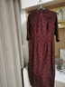 皮爾卡丹秋季改良旗袍2025年新款媽媽復古氣質(zhì)中式修身顯瘦日常連衣裙高雅 紅褐色  2XL 【120-130斤】 曬單實(shí)拍圖