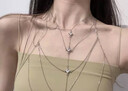 水云淼胸鏈身體鏈流蘇疊戴性感頸鏈情侶情趣輕奢高級感小眾禮服鎖骨鏈女 顯胸身體鏈【銀色款】 曬單實(shí)拍圖