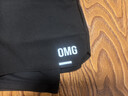 OMG健身短褲男士印花內襯假兩件訓練褲夏季跑步高彈力四分褲后腰口袋 神秘黑 2XL 曬單實(shí)拍圖