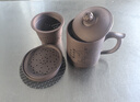 云禪尚陶黑泥紫砂杯宜興純手工帶過(guò)濾內膽茶水分離主人杯大容量辦公室泡茶 安之若素（老紫泥款五件套） 曬單實(shí)拍圖
