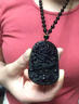 潮之夢(mèng)黑曜石龍牌吊墜男女同款生肖龍本命年項鏈掛件毛衣鏈禮物 【龍牌吊墜大號】黑曜石6mm全珠鏈可調節 曬單實(shí)拍圖