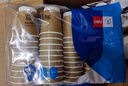 得力（deli）【全網(wǎng)低價(jià)】280ml雙層牛皮紙辦公紙杯加厚防燙挺闊杯身500只裝 曬單實(shí)拍圖