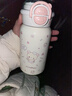 輕松熊保溫杯 2026新款女生高顏值學(xué)生吸管杯子316不銹鋼雙飲水杯 白色【帽子小熊】 500ml 曬單實(shí)拍圖
