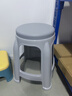 華愷之星 塑料凳  家用凳子加厚防滑板凳圓凳高凳換鞋凳餐凳子YK018灰色 曬單實(shí)拍圖