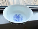 富玉青花瓷碗家用自由搭配新款景德鎮輕奢飯碗不燙手面碗精致高端碗 萬(wàn)壽蓮 8.5寸湯碗（拍5發(fā)6） 曬單實(shí)拍圖