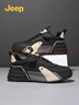 Jeep吉普男鞋2026春秋新款皮面免系帶老爹鞋戶(hù)外防滑登山鞋休閑運動(dòng)鞋 曬單實(shí)拍圖