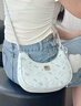 COW&KITTY禮物時(shí)尚百搭單肩包女高級感小眾設計手提腋下包斜挎包 藍色 曬單實(shí)拍圖
