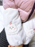 桑咻袖套女羽絨服防臟卡通袖套女成人長(cháng)款工作套袖毛絨辦公室學(xué)生護袖 【白色+粉色】 曬單實(shí)拍圖