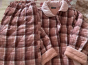 三槍【三層加厚夾棉】睡衣女絨布加厚復古格紋情侶可外穿家居服套裝 曬單實(shí)拍圖