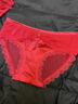 DEREK JEFF 戴里克.杰夫紅內褲女秋冬性感本命年大紅色低腰女士2025新款蕾絲薄款網(wǎng)紗 2019+2019+2025+2017 M 80-105斤 曬單實(shí)拍圖