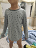 英博倫兒童保暖內衣秋衣套裝萊卡中大童薄款校服神器 85155蘭灰 130 曬單實(shí)拍圖
