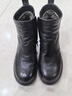 天美意短靴加絨商場(chǎng)同款厚底復古百搭靴子女時(shí)裝靴新款 黑色（絨里） 38 曬單實(shí)拍圖