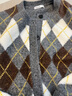 熱風(fēng)（Hotwind）【商場(chǎng)同款】女士針織衫毛衣冬季新款菱形格開(kāi)衫內搭打底衫 09灰色 M 曬單實(shí)拍圖
