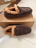 OZZEG澳洲豆豆鞋女2025冬季新款羊皮毛一體加絨保暖棉鞋平底防滑樂(lè )福鞋 摩卡棕 37 曬單實(shí)拍圖