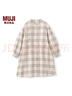 MUJI大童 法蘭絨 長(cháng)袖連衣裙 女童童裝裙子25年冬季純棉CB1PGA5A 米白色格紋 150 /68A 曬單實(shí)拍圖