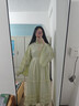 七月夕原創(chuàng  )漢服 原野薄霧 肌理感改良貼里蕾絲裲襠漢元素連衣裙 青梅煮酒 連衣裙 現貨 M 曬單實(shí)拍圖