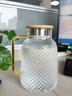 八璽（BAXI）玻璃壺耐高溫家用冷水壺涼水壺果汁壺花茶壺扎壺泡茶壺單壺大容量 菠蘿紋竹蓋壺（可明火） 1.6L 玻璃壺 可明火/電陶爐加熱 曬單實(shí)拍圖