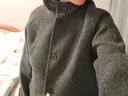 pusumede蒙馬特畫(huà)稿 復古灰色立領(lǐng)羊毛外套女感短款呢子大衣 花灰色（羊毛） M 曬單實(shí)拍圖