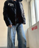 MEDM國潮基礎款羽絨服男春秋季美式高街復古oversize保暖休閑外套 黑白色 XL 曬單實(shí)拍圖