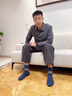 耐爾黑色襪子男士100%棉全棉春秋條紋中筒襪吸汗純色商務(wù)長(cháng)襪 曬單實(shí)拍圖