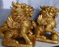 黃銅麒麟擺件一對黃銅八卦公母財富鎮宅客廳裝飾品店鋪開(kāi)業(yè)送禮 【一對】黃銅麒麟17CM高 曬單實(shí)拍圖