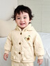G.duck小黃鴨男女寶寶棉衣套裝嬰幼兒連帽絎棉保暖連帽加絨兩件套超萌 米色 C0841雙兜小熊戴帽套裝 90 曬單實(shí)拍圖