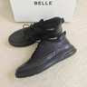 百麗（Belle）高幫皮鞋冬新商場(chǎng)同款牛皮厚底商務(wù)運動(dòng)鞋8VX01DM5 黑色-單里 42 (260mm) 曬單實(shí)拍圖