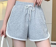 雪茜曼家居褲女休閑高腰彈力抽繩運動(dòng)短褲棉質(zhì)透氣寬松顯瘦健身褲灰色M 曬單實(shí)拍圖