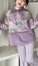迪士尼（Disney）女童套裝拜年服兒童新年服裝國風(fēng)新中式外套冬季加絨褲子兩件套潮 紫色加絨兩件套 外套+褲子+包包 130 曬單實(shí)拍圖