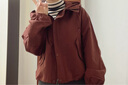 優(yōu)衣庫女裝休閑連帽短外套/時(shí)尚百搭479229 37 栗色 S 曬單實(shí)拍圖