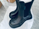 他她冬商場(chǎng)同款純色百搭切爾西靴女WJZ01DZ3 黑色（絨里）DZ4 36 曬單實(shí)拍圖