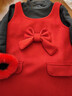 迪士尼（Disney）女童裙子拜年服兩件套新年紅立體蝴蝶結馬年背心裙針織打底衫110 曬單實(shí)拍圖