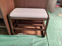 爰京實(shí)木換鞋凳入戶(hù)鞋架門(mén)口多層家用凳子鞋柜門(mén)口入戶(hù)柜 55cm胡桃色 曬單實(shí)拍圖