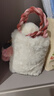 暄琰可愛(ài)少女毛絨手提包包女櫻桃單肩包百搭韓版七夕秋冬毛毛斜挎包 毛絨櫻桃手提包【米白】 曬單實(shí)拍圖