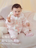戴維貝拉（DAVE＆BELLA）新生兒夾棉爬服冬裝新款女寶寶連體服中國風(fēng)小童哈衣嬰兒睡衣 梅花印花【現貨】 80cm （建議身高73-80cm） 曬單實(shí)拍圖
