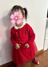 巴拉巴拉童裝女童連衣裙網(wǎng)紗針織公主紅色新年拜年服女童春裙子 曬單實(shí)拍圖