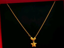 潮宏基 隕石星星古法黃金項鏈女足金墜鏈頸飾盤(pán)纏金送女友新年禮物 計價(jià) 5.25g，鏈長(cháng)約42cm+延長(cháng)鏈 曬單實(shí)拍圖