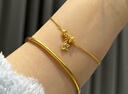 潮宏基 好事發(fā)生有福黃金手鏈女5G金足金手飾隕石星星送女友禮物 計價(jià) 5.05g，鏈長(cháng)約16cm+尾鏈 曬單實(shí)拍圖